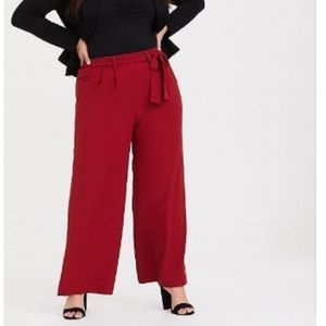 NWT Torrid Red Crape Wide Leg Pants